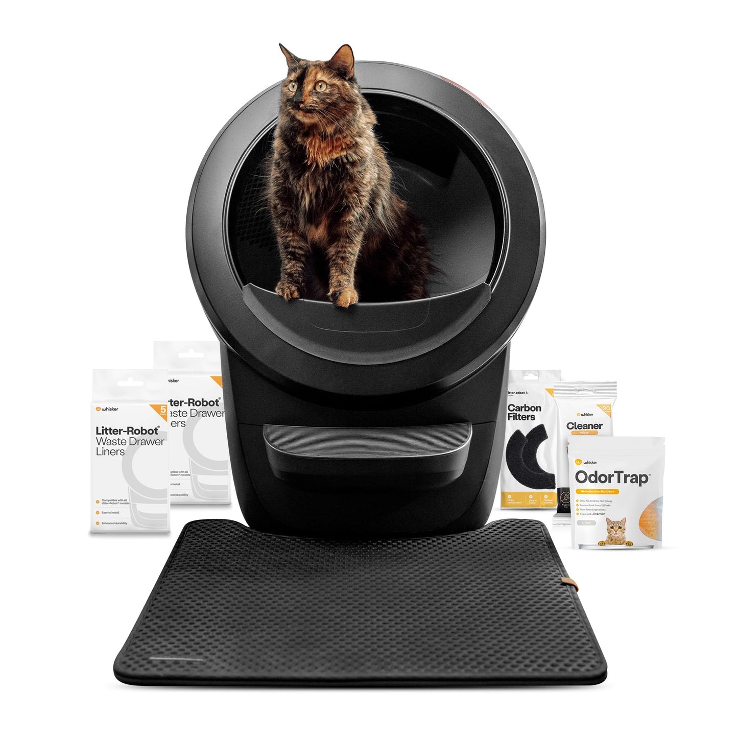 Litter-Robot 4 Supply & Accessory Bundle by Whisker, Black - Automatic