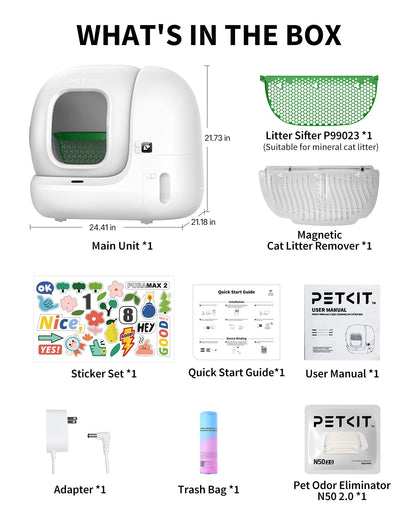 Petkit PuraMax 2 Automatic Self-Cleaning Cat Litter Box, App Control Automatic Litter Box