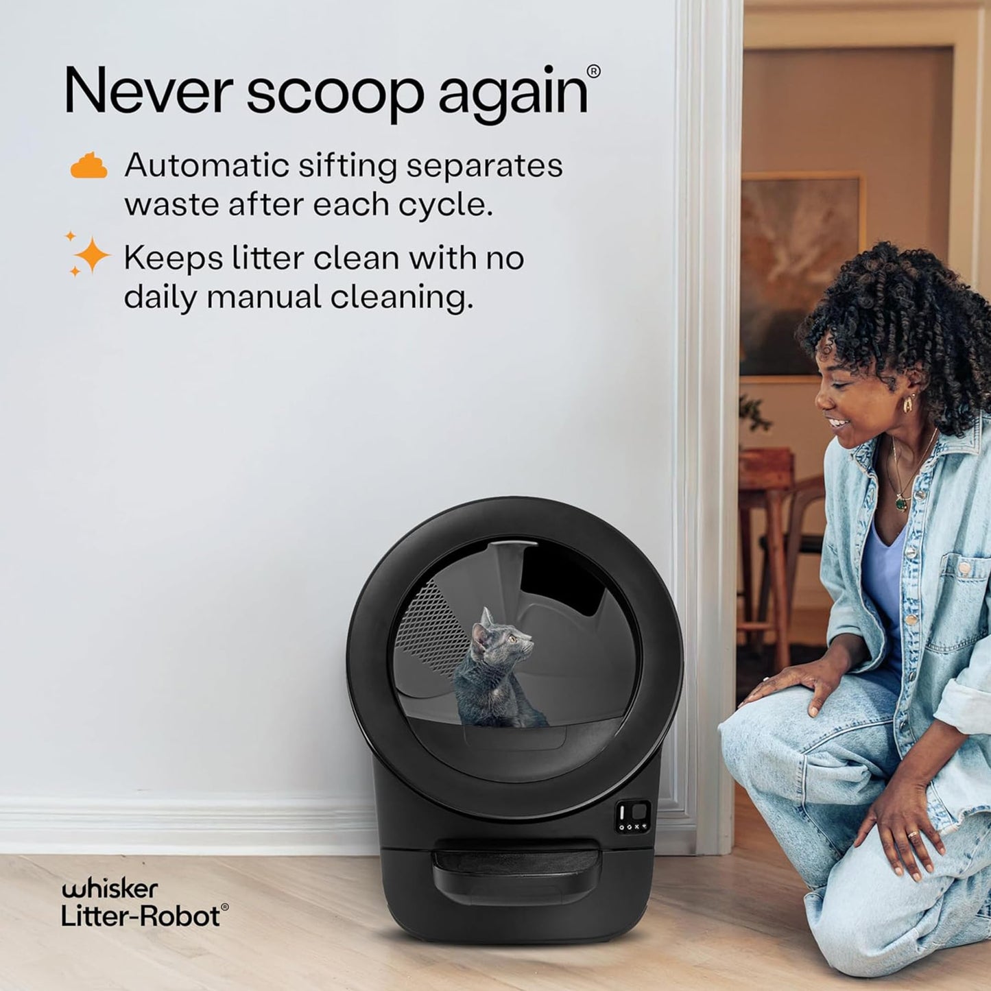 Litter-Robot Evo by Whisker, Black - Automatic Self-Cleaning Cat Litter Box