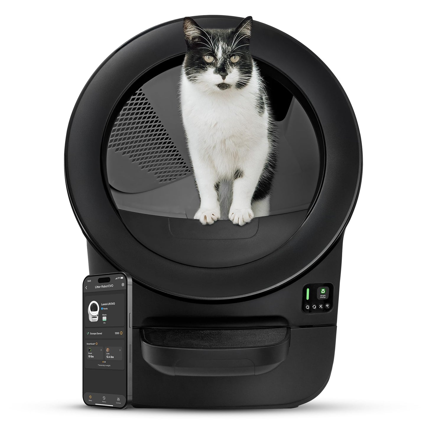 Litter-Robot Evo by Whisker, Black - Automatic Self-Cleaning Cat Litter Box
