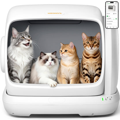 MeoWant Self-Cleaning Cat Litter Box, 106L Extra-Large Space Low
