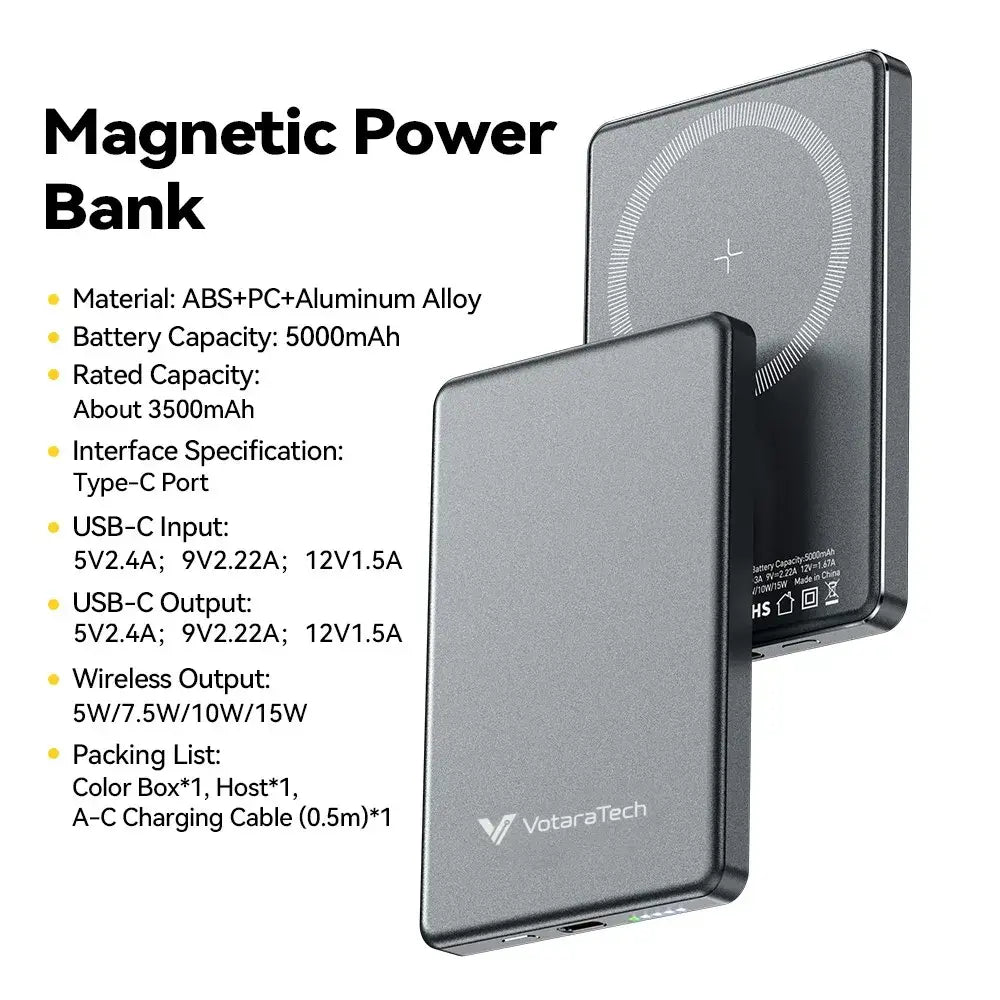 Magnetic Power Bank 5000mAh Ultra Slim