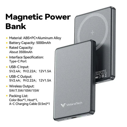 Magnetic Power Bank 5000mAh Ultra Slim